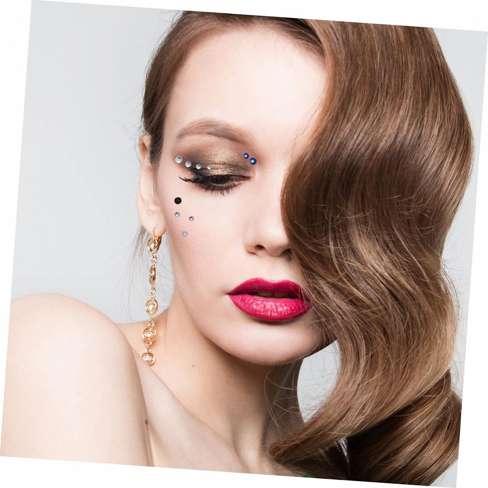 Стразы Наклейки для ногтей Healeved 6 листов для лица и тела, самоклеящиеся, для макияжа, DIY украшения без клея для ногтей, рамок, телефонов и подарков, фото №7