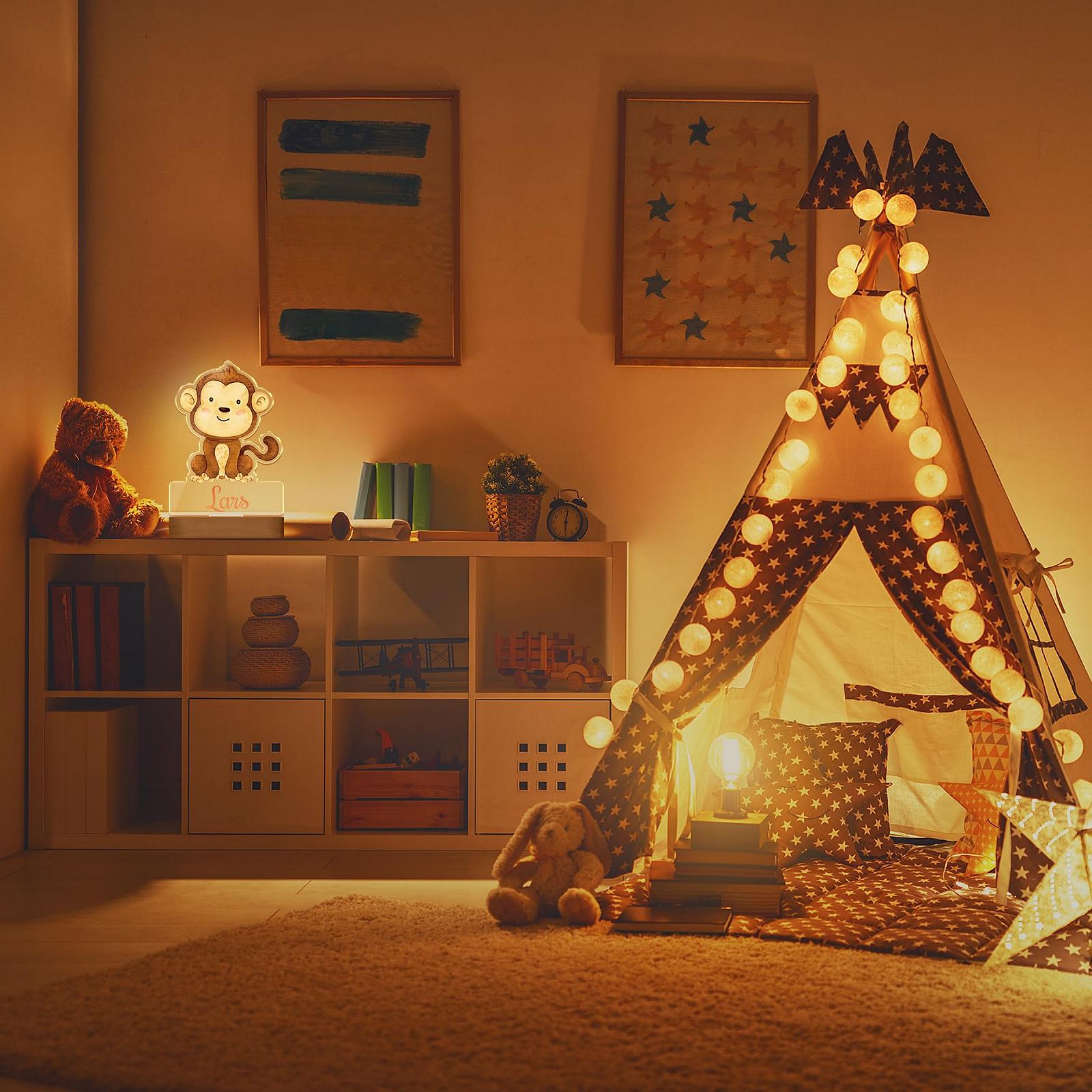 Нічник CHRISCK design Snooze Light Monkey LED з індивідуальним друком акрилове скло і дерев'яна база з USB-кабелем, фото №3 Нічник CHRISCK design Snooze Light Monkey LED з індивідуальним друком акрилове скло і дерев'яна база з USB-кабелем, фото №3