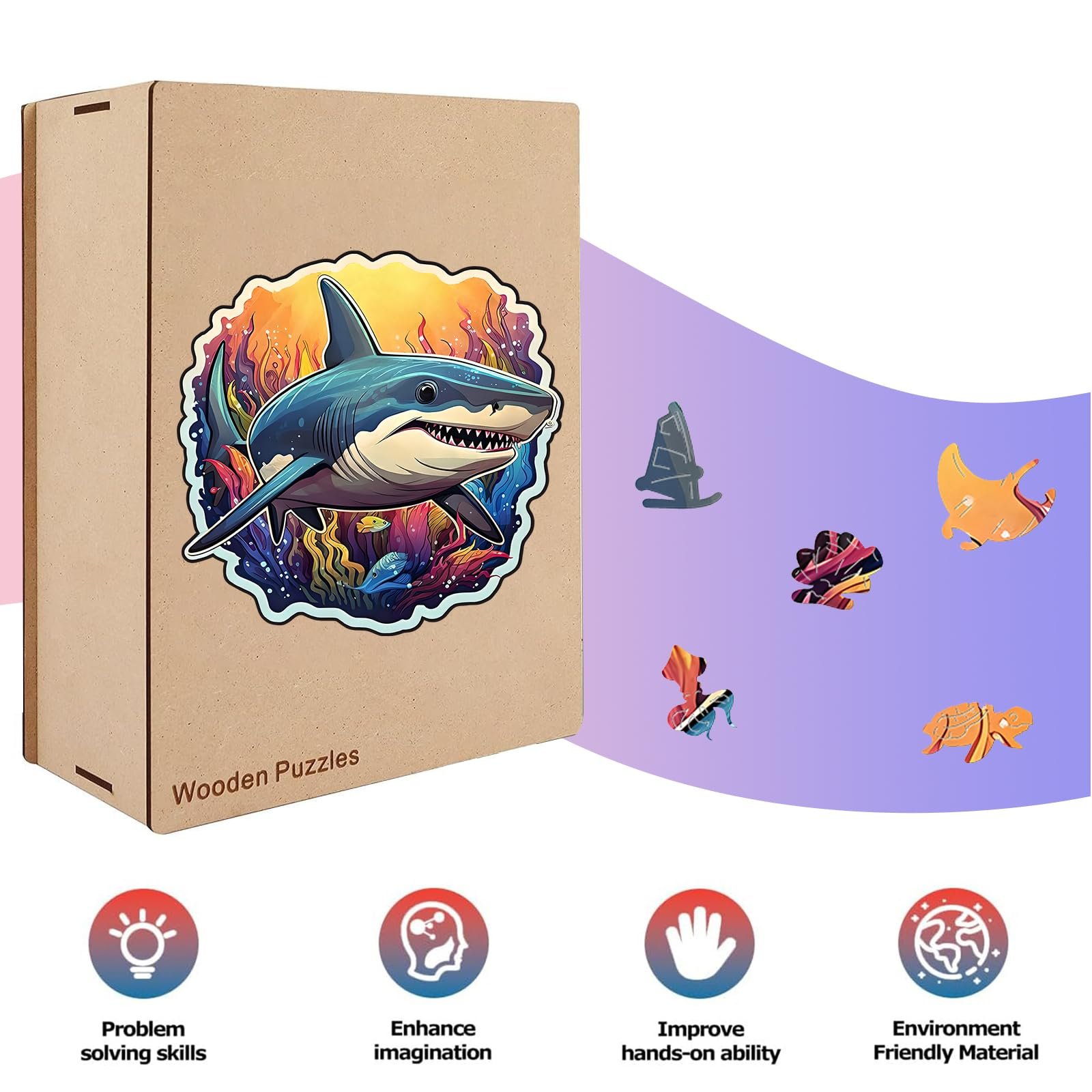 Пазл Shark M Дерев'яний Унікальний, фото №2