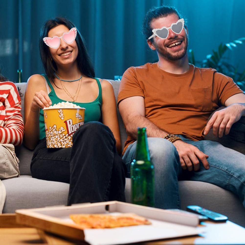 Сонцезахисні Окуляри Серцеподібні MKKZLPN Білі/рожеві (2 шт), фото №7