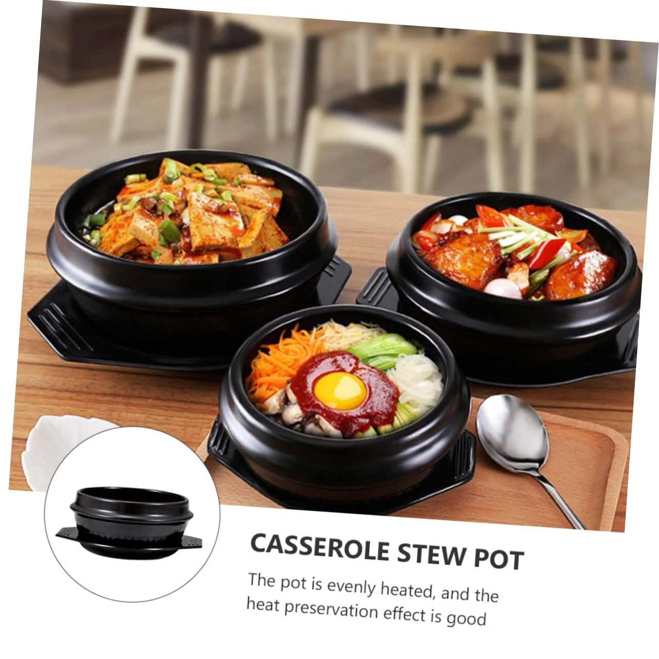 Горшок для бибимбапа BESTYASH Керамический термостойкий для риса запеканок и супов глянцевый энергосберегающий 1 шт., фото №3