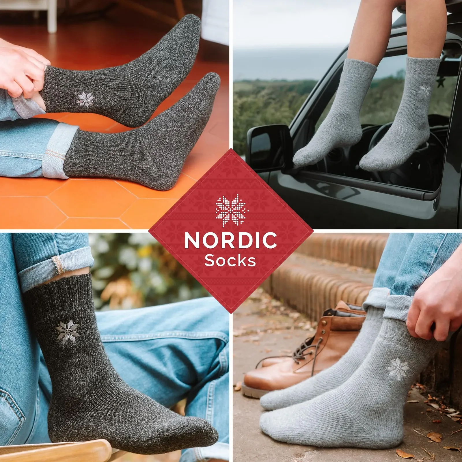 Шкарпетки NORDIC Premium Crew з 70% вмістом вовни мериноса, 2 пари, фото №2