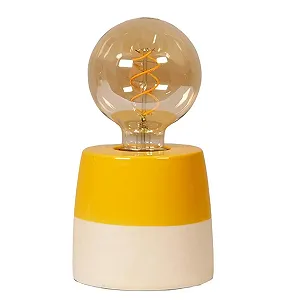 Настільна лампа Roy Industrial провідна декоративна з керамічною основою E27 Помаранчевий - Фото 1