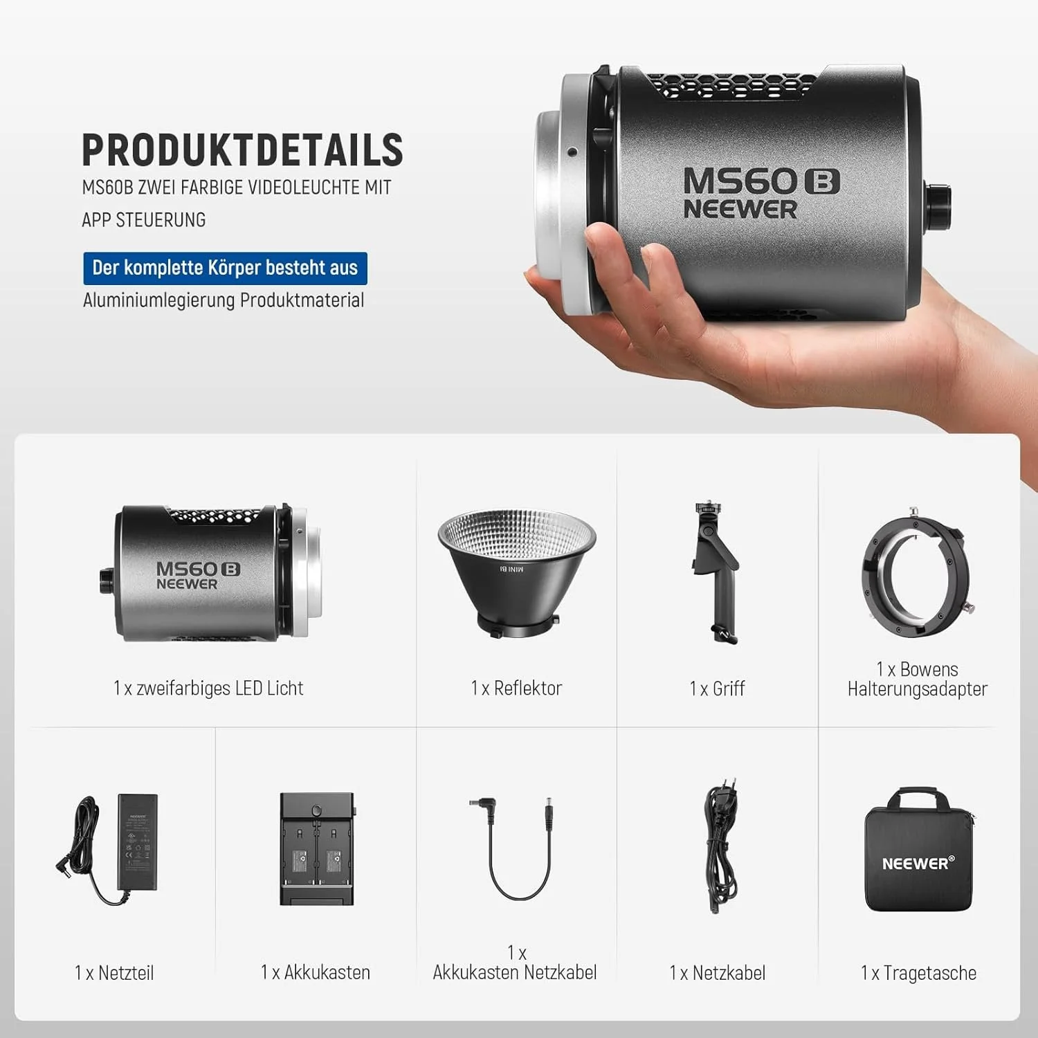 Студийное освещение NEEWER MS60B Черный, фото №9