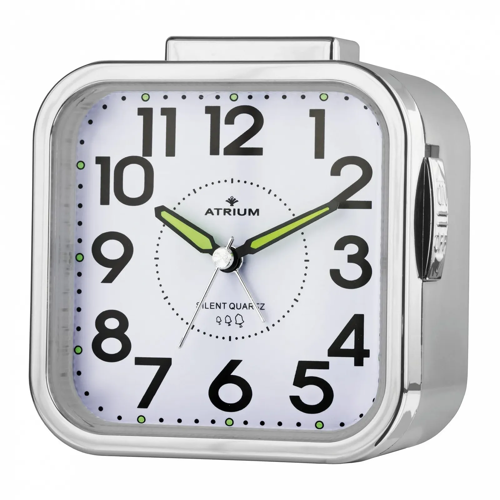 Будильник Atrium A530-19 Аналоговый Кварцевый Бесшумный Большие Цифры Громкий Звонок Серебряный, фото №1 Будильник Atrium A530-19 Аналоговый Кварцевый Бесшумный Большие Цифры Громкий Звонок Серебряный, фото №1
