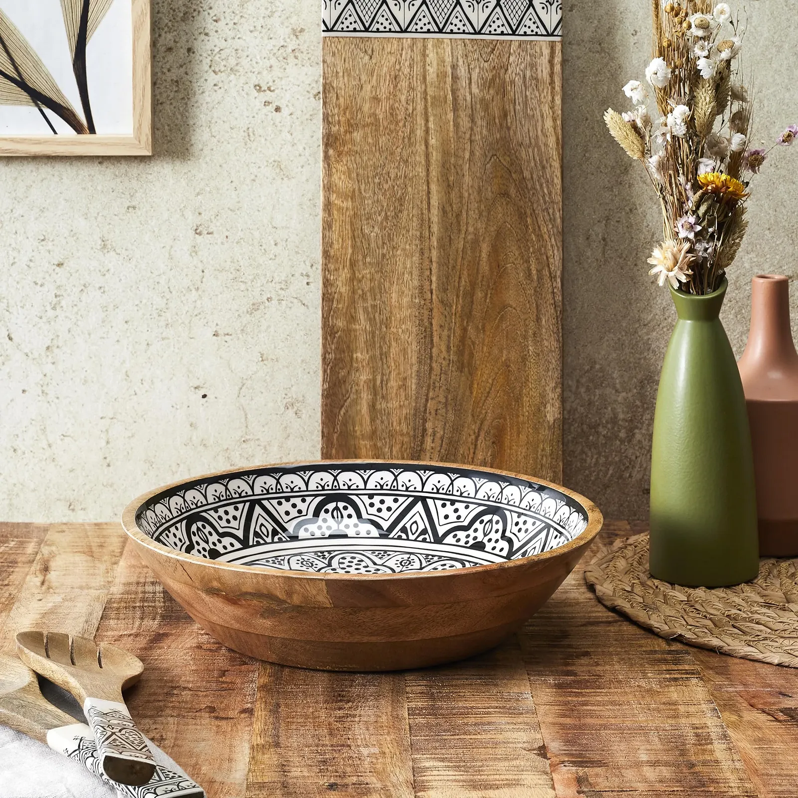 Салатник Дерево манго HOME DECO FACTORY KA0571 Black Dune 33 см Черный, фото №5