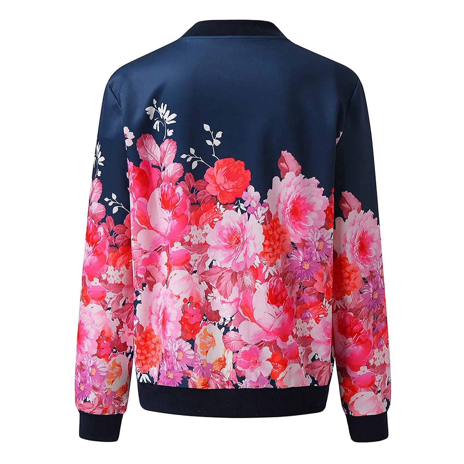 Вінтажний Жіночий жакет з квітковим принтом, на повній блискавці, з кишенями, довгими рукавами, фото №3 Вінтажний Жіночий жакет з квітковим принтом, на повній блискавці, з кишенями, довгими рукавами, фото №3