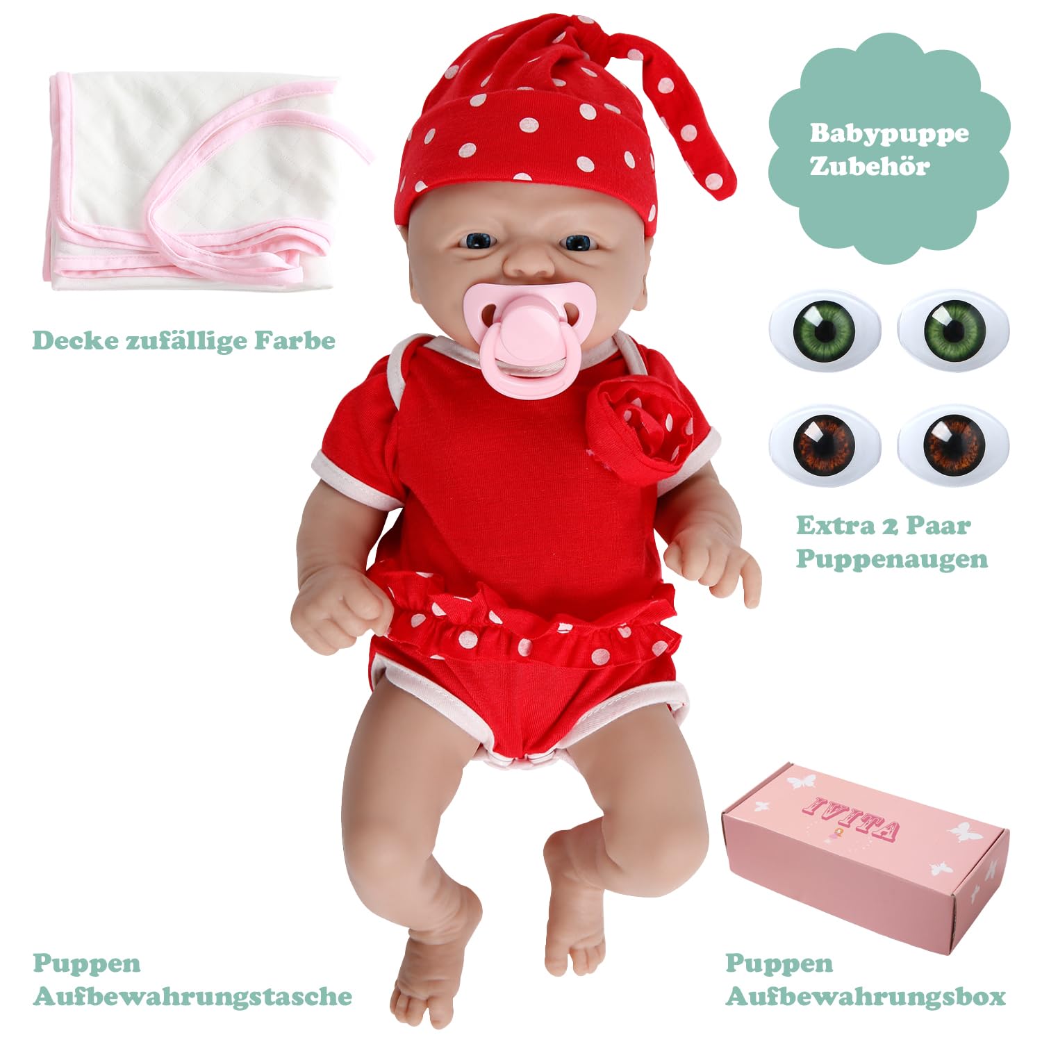 Кукла-реборн IVITA WG1515, полностью силиконовая, новорожденная, может есть пустышку, фото №5 Кукла-реборн IVITA WG1515, полностью силиконовая, новорожденная, может есть пустышку, фото №5