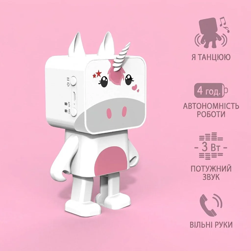 Портативна Bluetooth-колонка MOB Dancing Animals Unicorn (3 Вт), фото №3