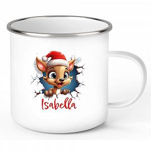 Дитяча Кружка Різдвяний Олень #1 Емальована - Фото 1