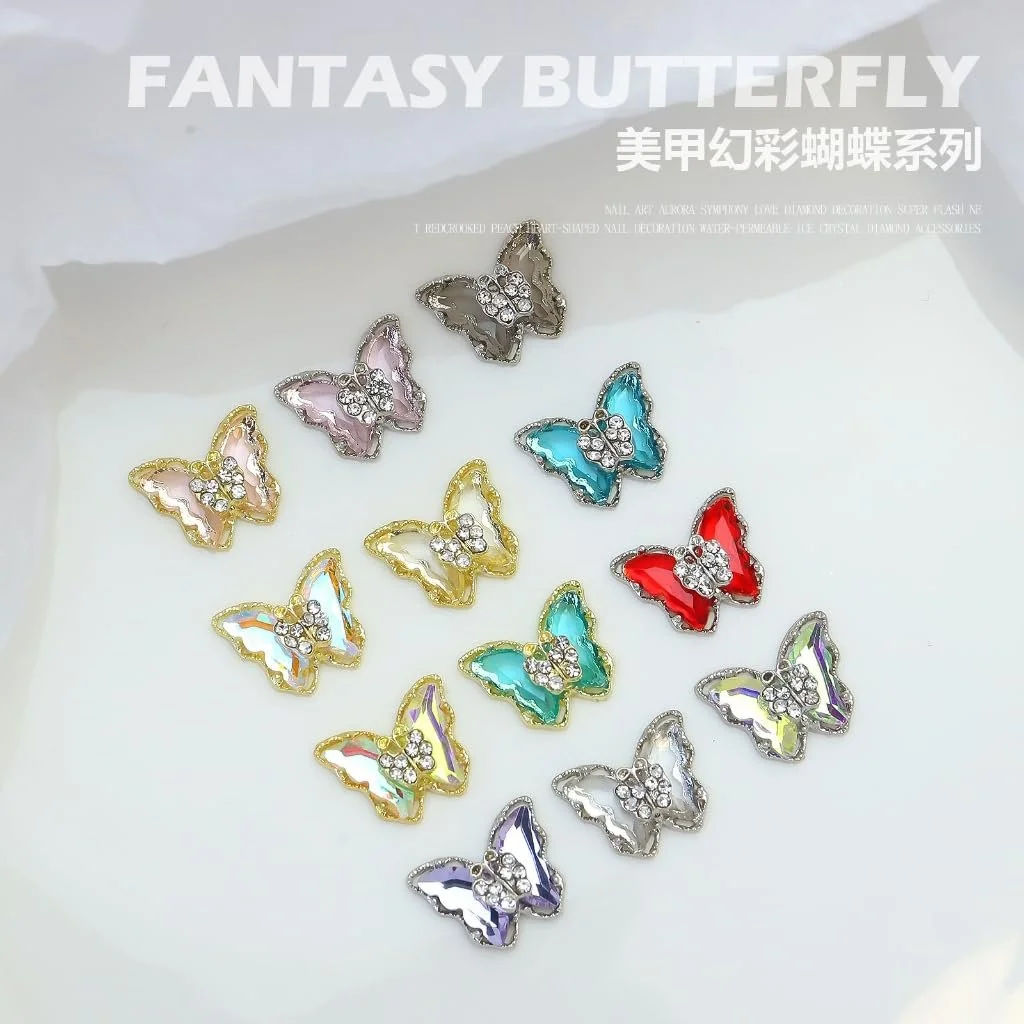 Украшения для ногтей Zirkon Luxus, стразы, самоцветы, бабочки, кристаллы, 10 шт., фото №4
