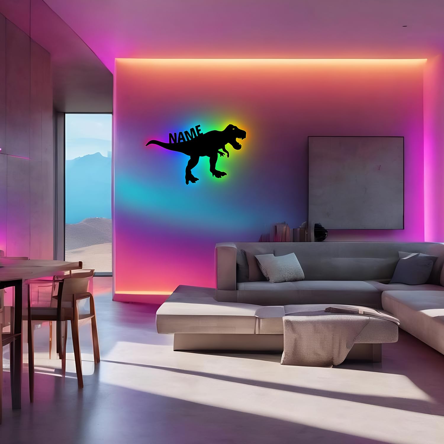 Іграшка Leon Folien Динозавр T Rex RGB LED декор Персоналізований, фото №2