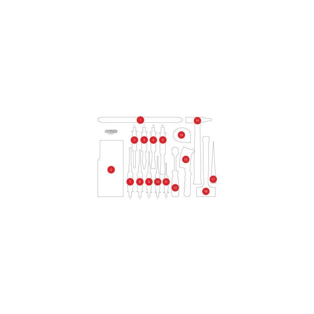 Пенопластовая вставка для органайзера KS TOOLS 811.1017-97, фото №1