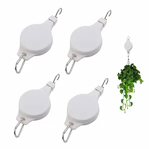 Подвесы для растений с роликовым механизмом 4 шт. Регулируемые Белые - Фото 1
