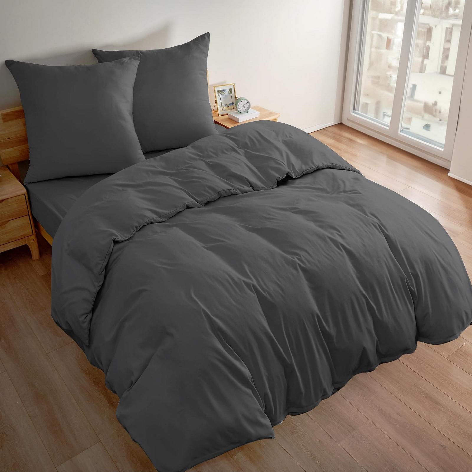 Комплект Постільної Білизни Deconovo 3 предмети 200 x 220 cm + 2 x 80 x 80 cm Темно-сірий, фото №1
