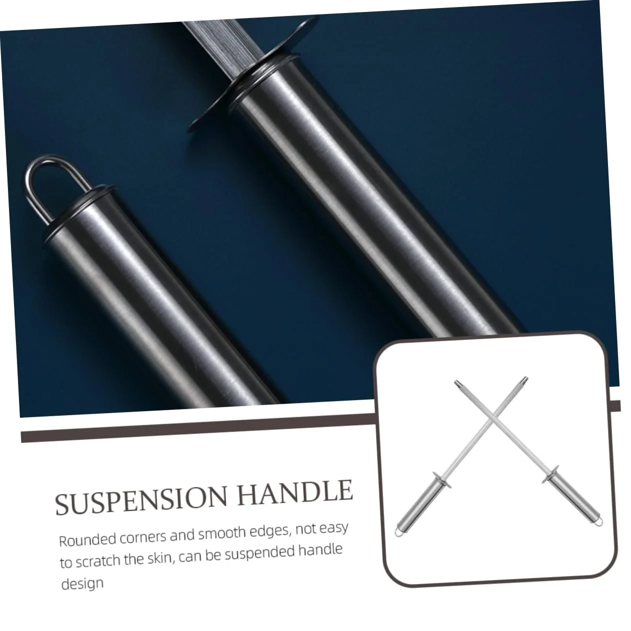 Точильный стержень для ножей Mobestech многоцелевой из нержавеющей стали и ПП 2 шт., фото №8