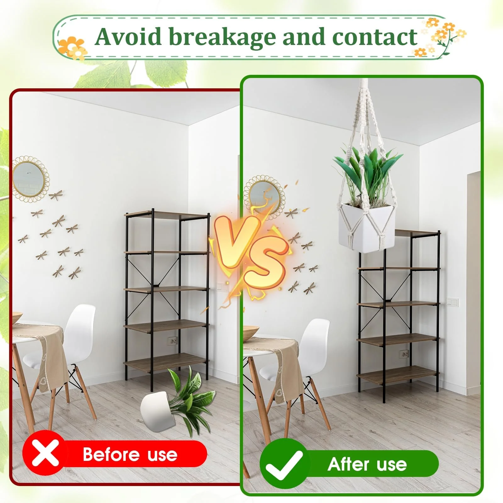 Подвесные корзины макраме 2 шт. бохо бежевые, фото №7