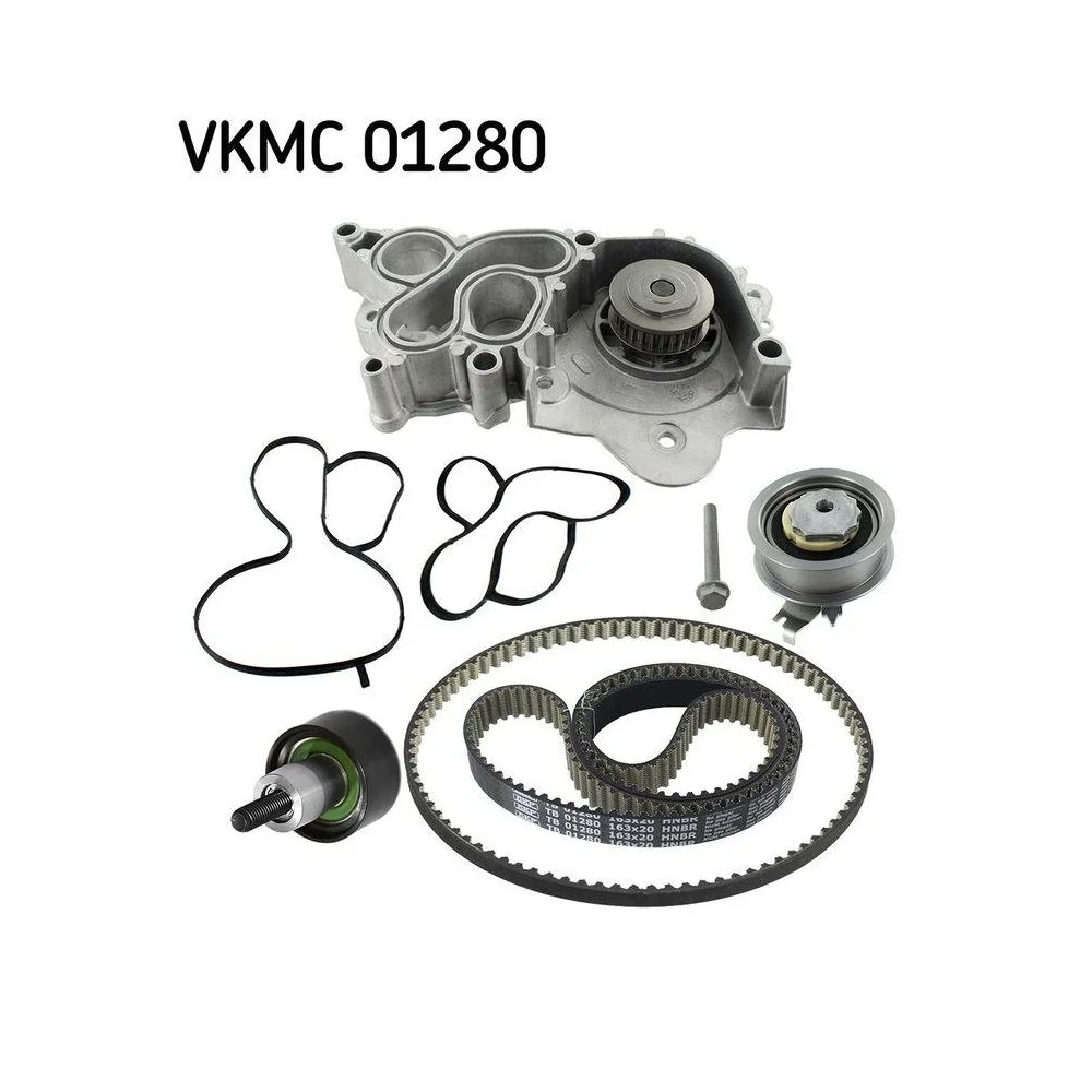 Водяной насос + комплект ремня ГРМ SKF VKMC 01280 для AUDI SEAT SKODA VW, фото №1