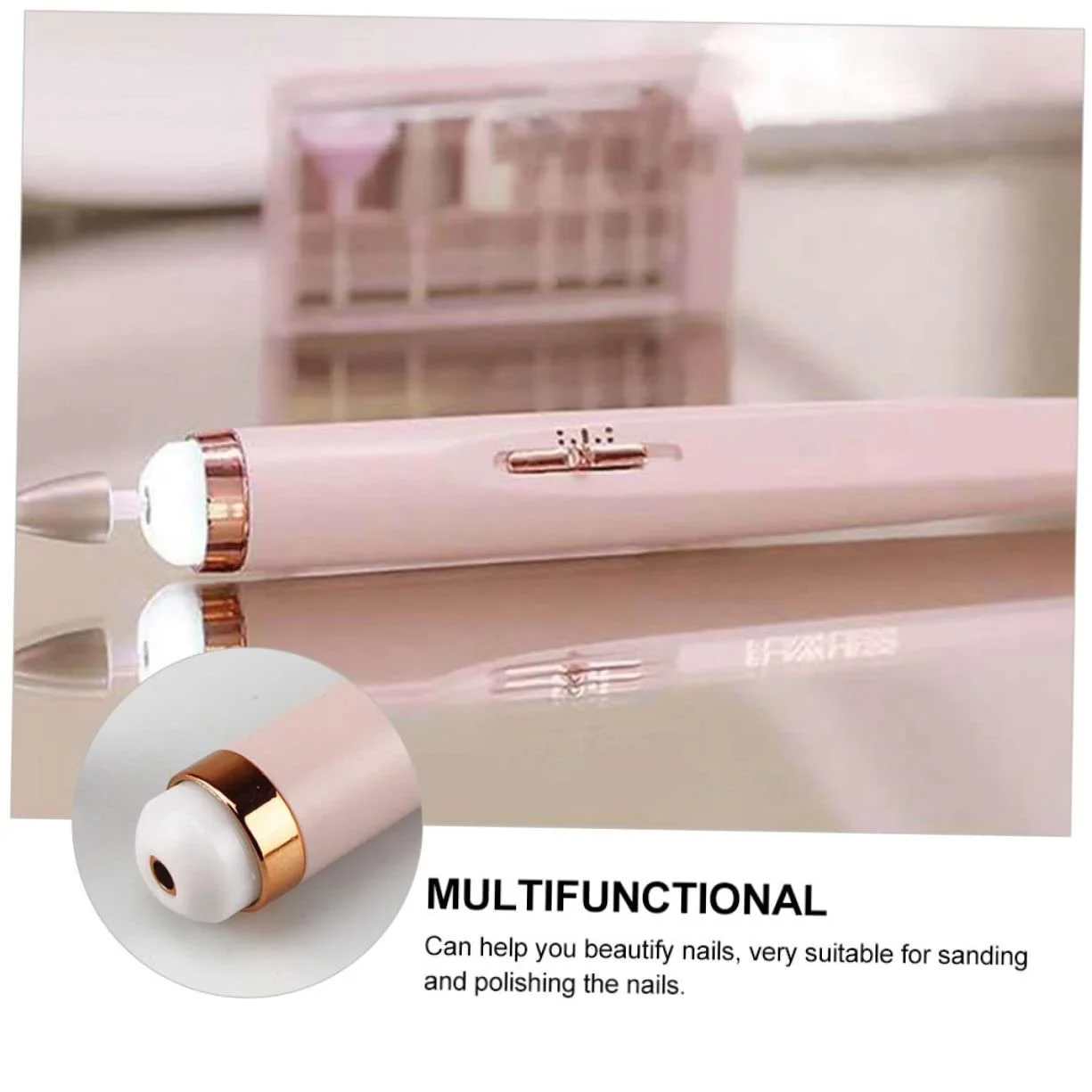 Электрический набор для маникюра Healvian Professional, розовый, фото №5