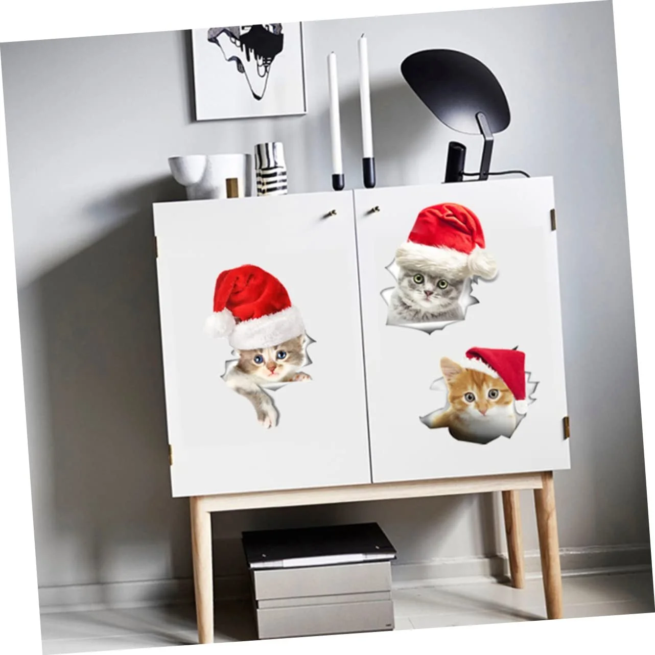Наклейки Veemoon Christmas Cat 3 шт. 3D Съемные, фото №2 Наклейки Veemoon Christmas Cat 3 шт. 3D Съемные, фото №2