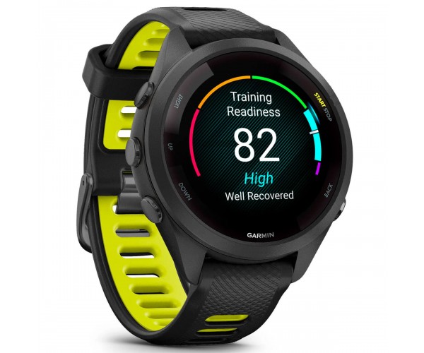 Смарт-годинник Garmin Forerunner 265S Black Bezel and Case with Black/Amp Yellow Silicone Band (010-02810-53), фото №9