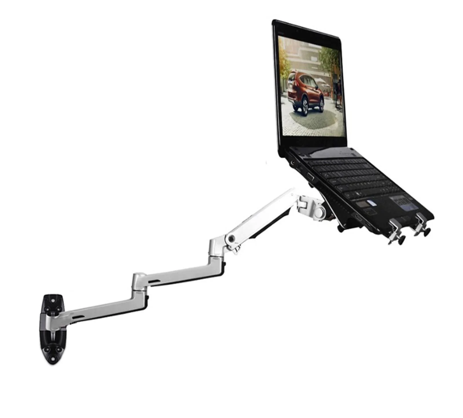 Настенный кронштейн для ноутбука SHXSYN V63WT / XSJ8013WT Ультра длинная механическая пружина полного движения 2 в 1 Держатель для ноутбука и монитора (Цвет: XSJ8013WTB), фото №1