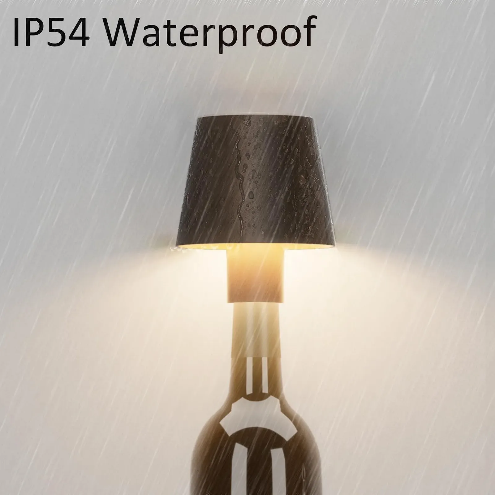 Лампа для пляшки LED Бездротова 5500 мАг IP54 з регулюванням яскравості Іржаво-червона Набір 2 шт., фото №3