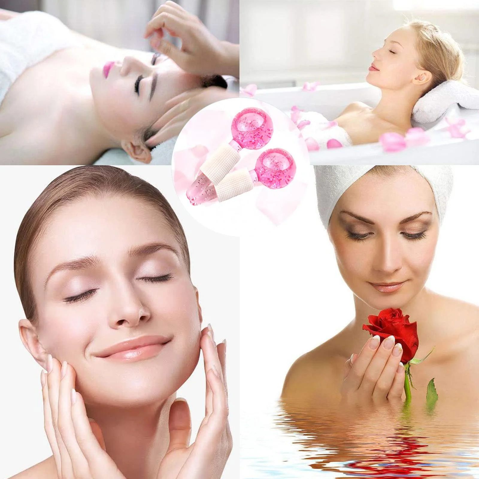 Роликовий масажер для обличчя Facial Ice Globes охолоджувальні кульки, фото №5