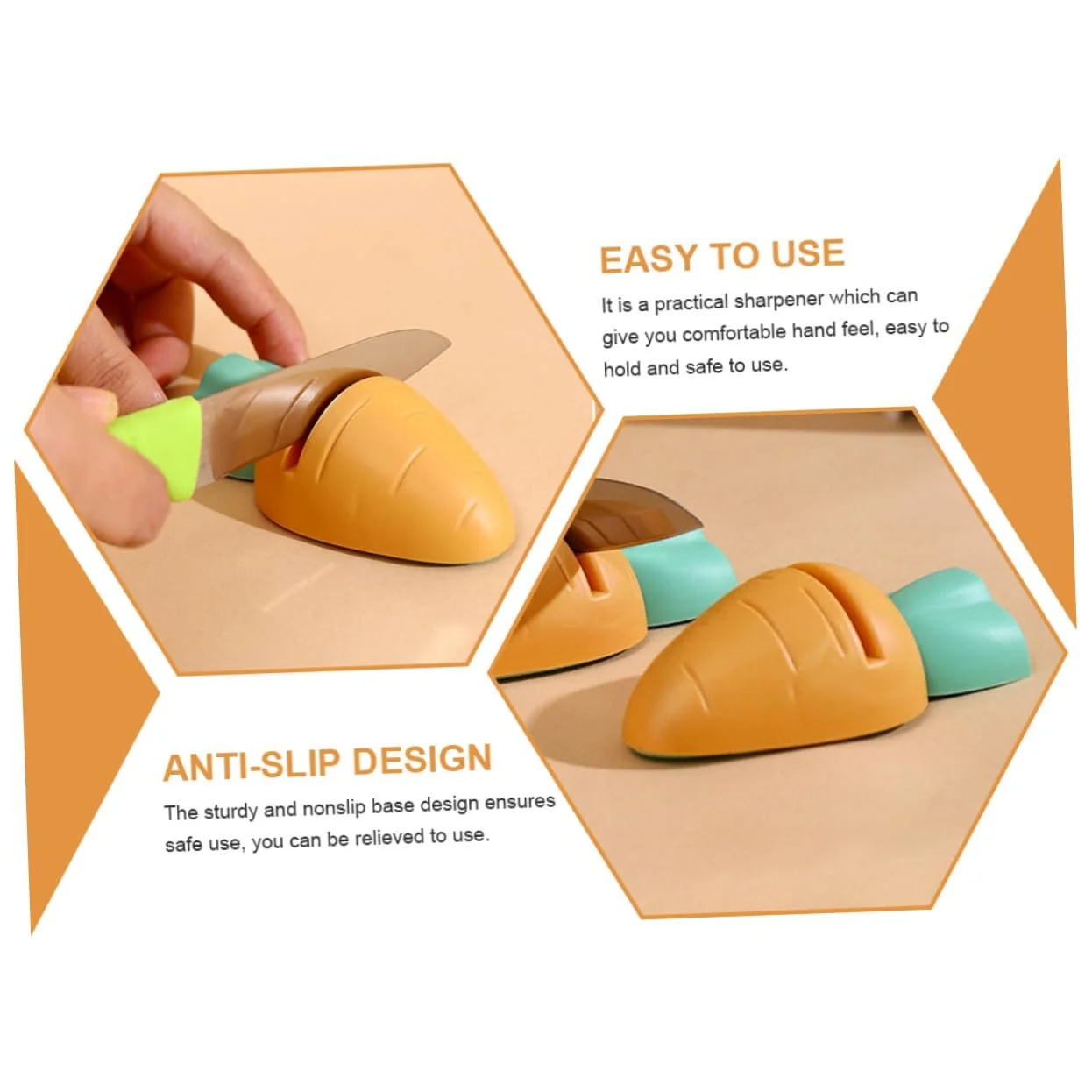 Набор точильных камней Ciieeo Carrot Shape в форме моркови ABS Orange, фото №7