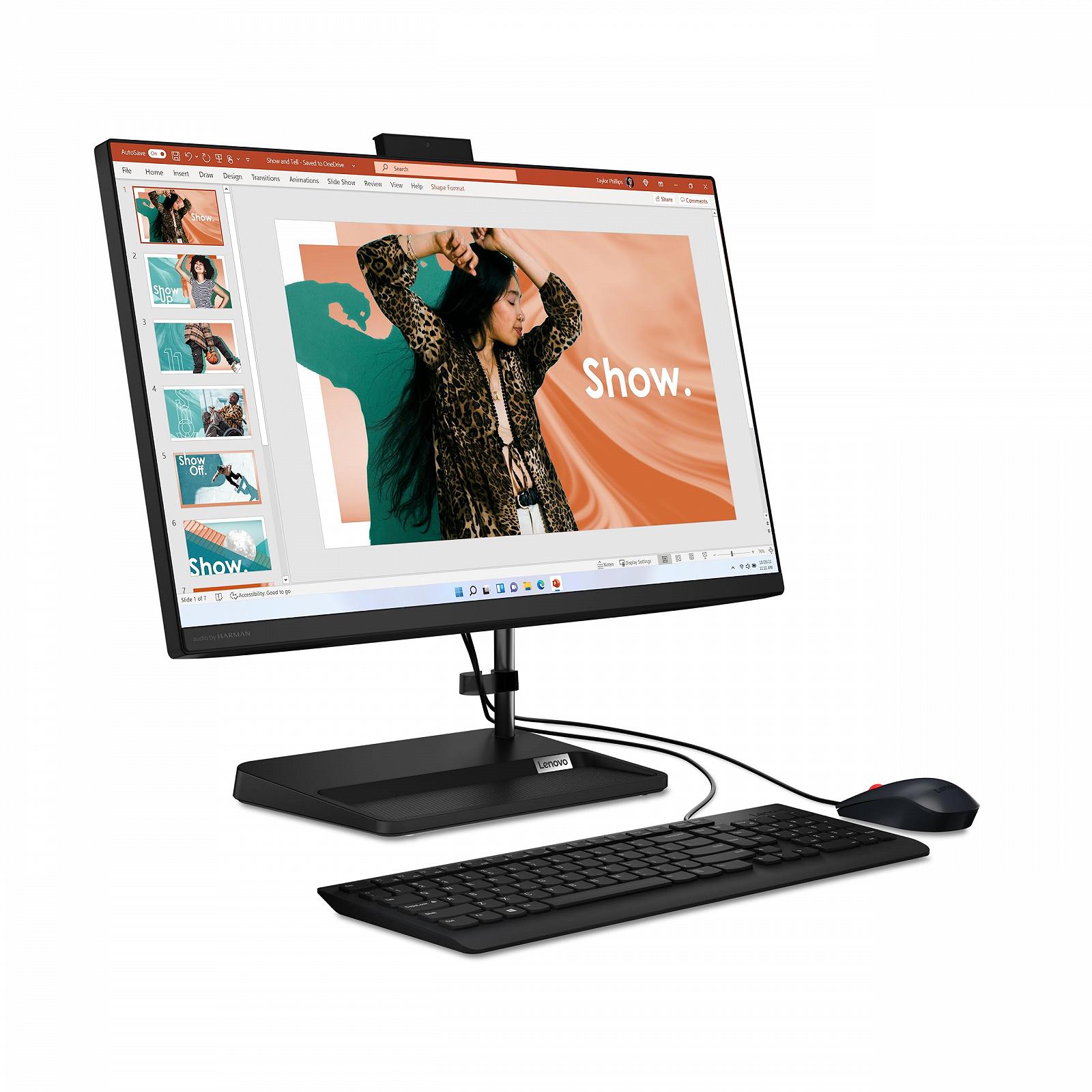Lenovo IdeaCentre 3 All in One 23.8 Inch Full HD Ryzen 7 7730U 16GB RAM 1TB SSD Radeon Чорний, фото №3