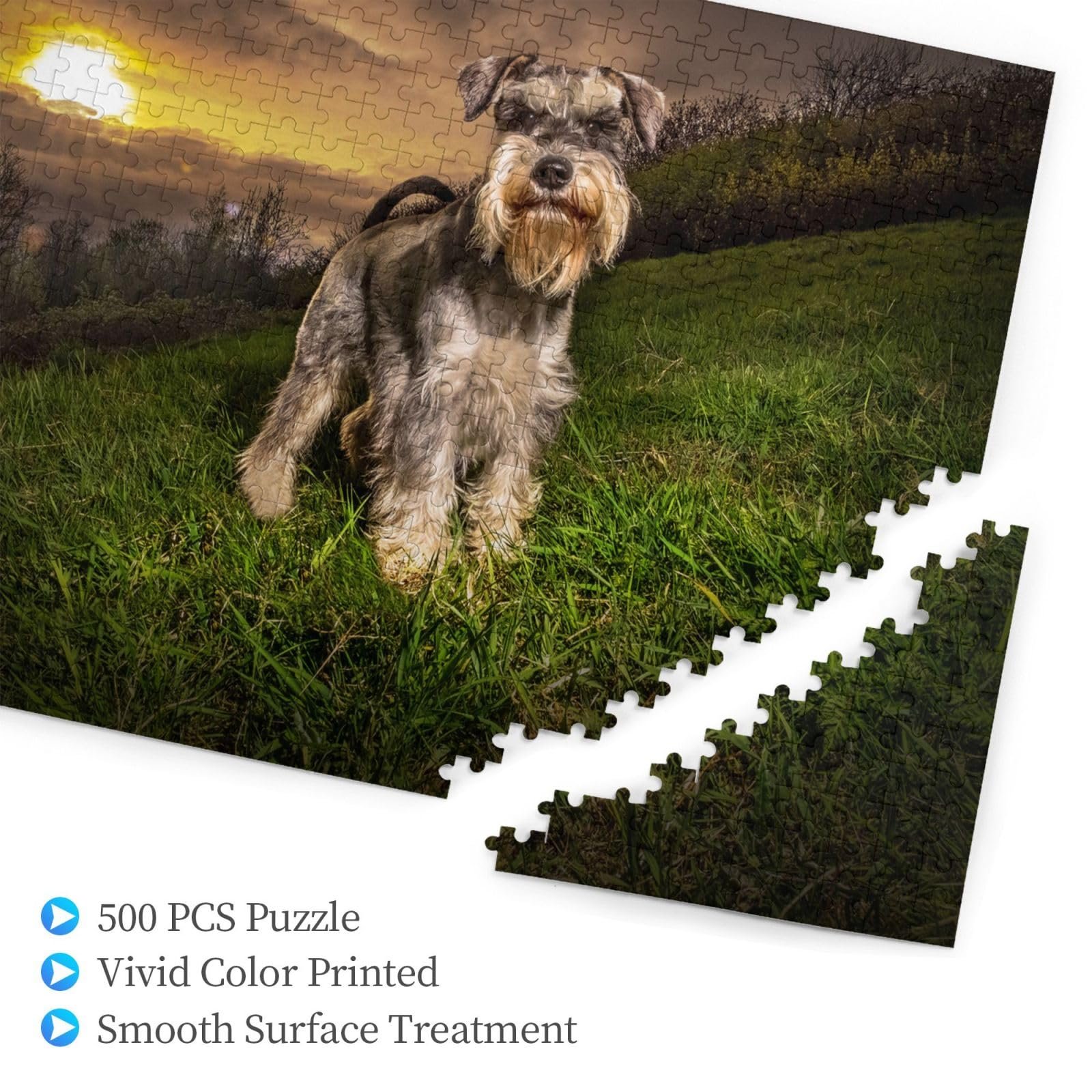 Пазл Schnauzer Sunset 500 деталей Деревянный 50 x 38 см, фото №3