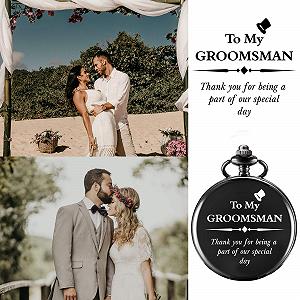 Кишеньковий годинник TREEWETO Personalised Engraved Groom Quartz Fobwatch synthetic.ua - Фото 1