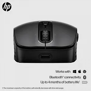 Мышка HP 690 Rechargeable Bluetooth Black (7M1D4AA) synthetic.ua - Фото 1
