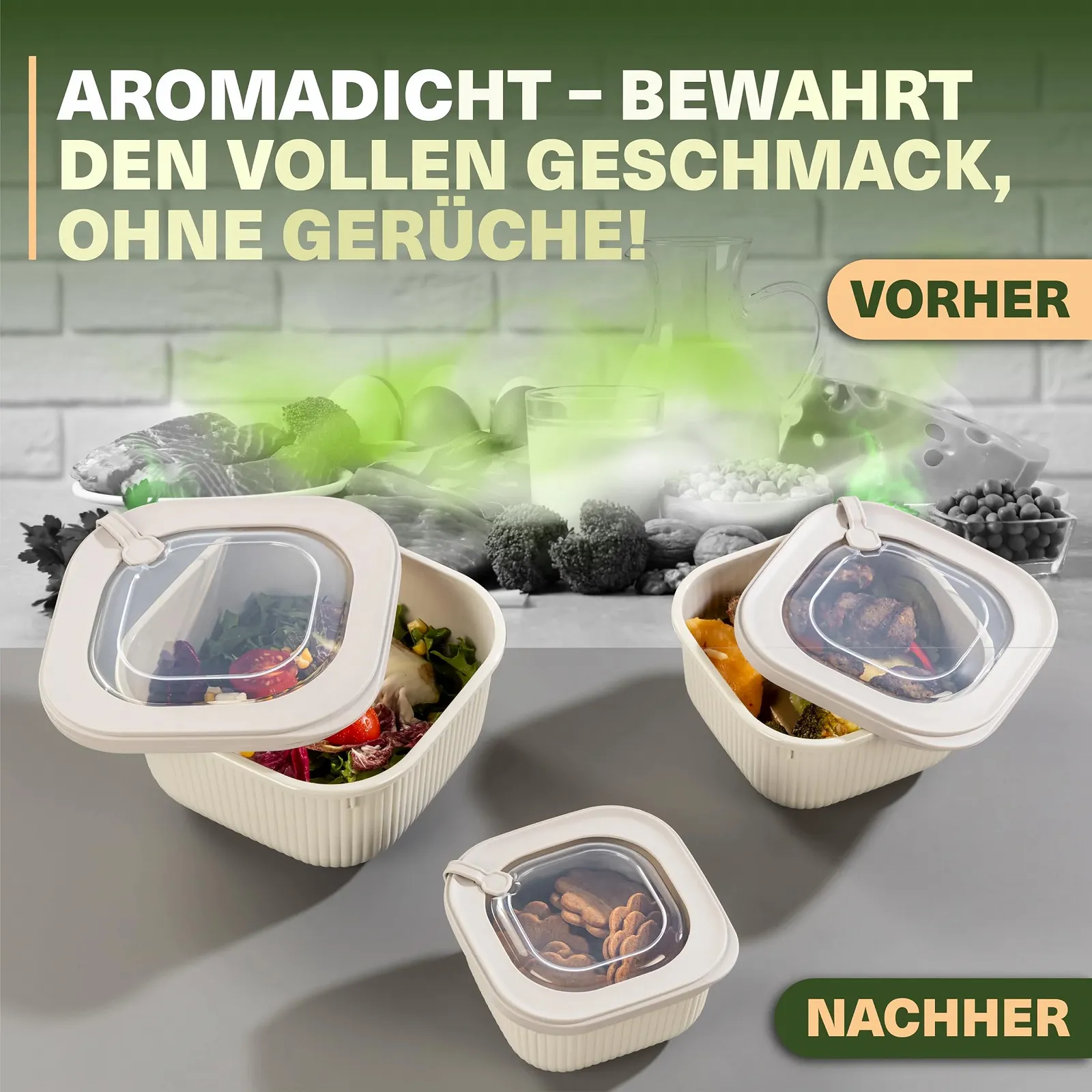 Набор контейнеров для хранения продуктов 3 шт. BPA-Free 600/1100/1800 мл, фото №7 Набор контейнеров для хранения продуктов 3 шт. BPA-Free 600/1100/1800 мл, фото №7