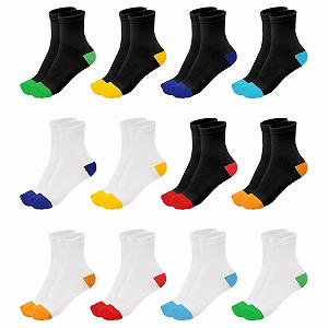 Носки Женские Хлопковые 12 пар Белый и Черный - Фото 1