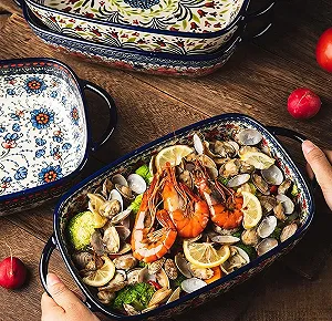 Форма для запікання керамічна прямокутна з ручками (C) synthetic.ua - Фото 1