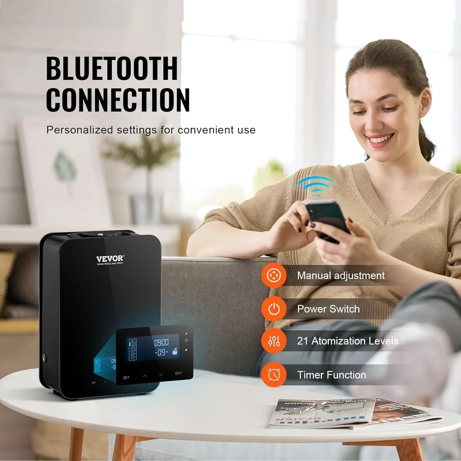 Аромадифузор VEVOR Upgrade HVAC A311 Bluetooth Черный, фото №4 Аромадифузор VEVOR Upgrade HVAC A311 Bluetooth Черный, фото №4