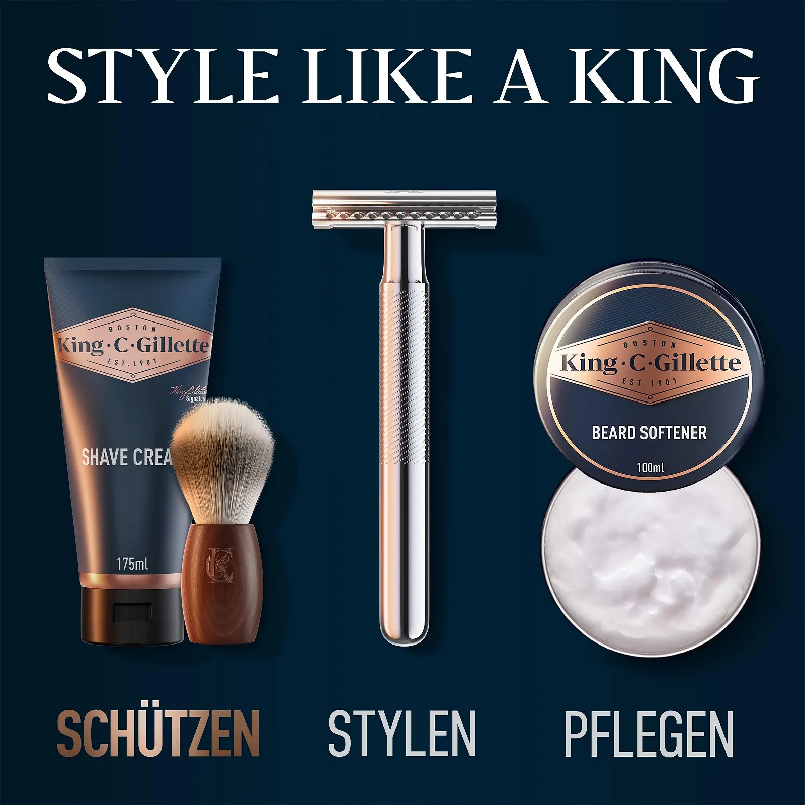 Помазок для бритья King C. Gillette Beard Care с мягкой щетиной и деревянной ручкой, фото №7 Помазок для бритья King C. Gillette Beard Care с мягкой щетиной и деревянной ручкой, фото №7