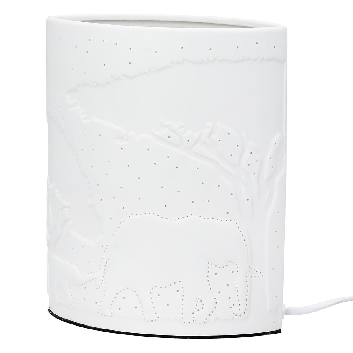 Настільна лампа GILDE Savannah Порцелянова Овальна Висота 20 см Дизайн Слон та Дерево Біла, фото №2