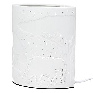 Настільна лампа GILDE Savannah Порцелянова Овальна Висота 20 см Дизайн Слон та Дерево Біла synthetic.ua - Фото 1