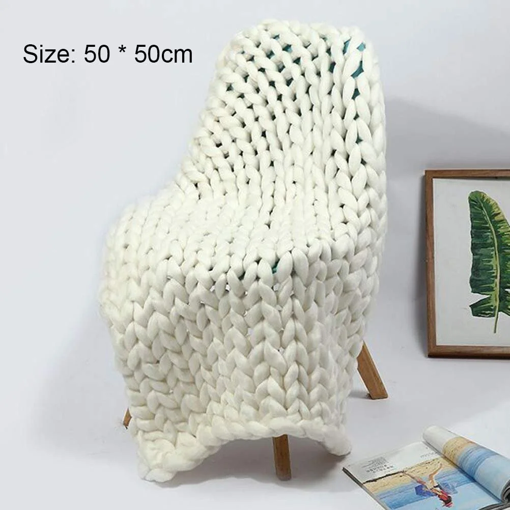 В'язаний плед Chunky Ручна робота Крісло Диван Об'ємний домашній декор, фото №2