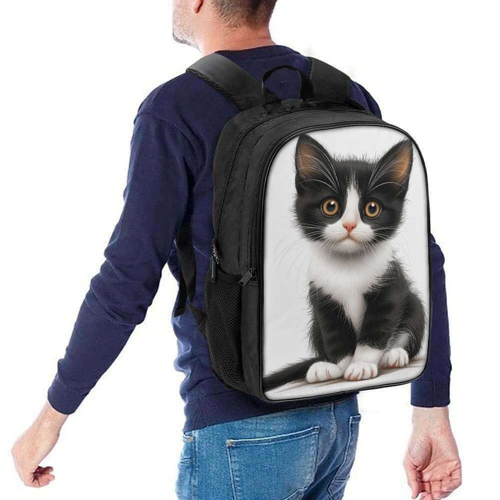 Шкільний рюкзак DPEOANEBN Cat для дівчаток-підлітків, шкільний ранець для початкової школи, дитяча шкільна сумка, повсякденні рюкзаки, 40x28x16 см, фото №5