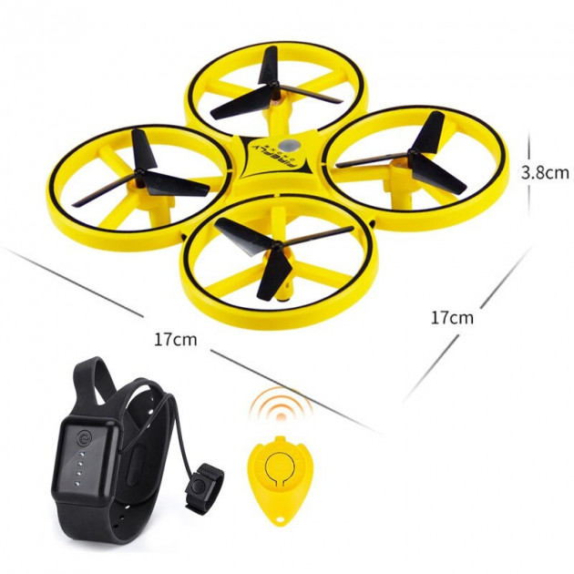 Квадрокоптер Tracker Drone управление жестами руки ручной дрон управляется перчаткой часами на игрушка ребёнку (PV-140091899), фото №7