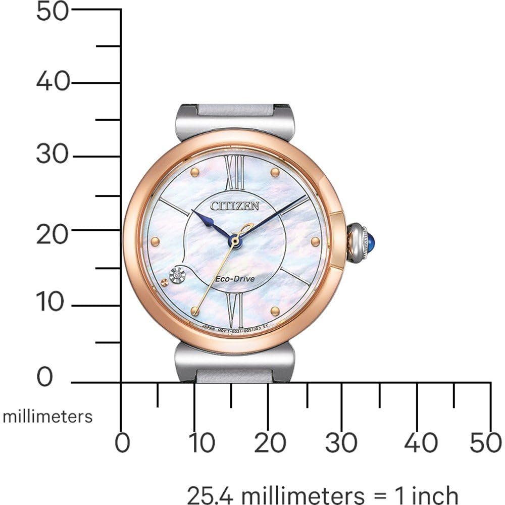 Женские аналоговые кварцевые часы CITIZEN EM1074-15D, серебристый, ремешок из нержавеющей стали, фото №4 Женские аналоговые кварцевые часы CITIZEN EM1074-15D, серебристый, ремешок из нержавеющей стали, фото №4