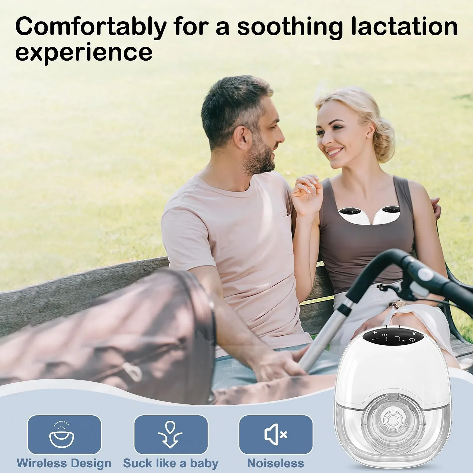 Молоковідсмоктувач електричний, 4 режими та 12 рівнів, портативний, безболісне сильне всмоктування, низький рівень шуму, запобігання протіканню з фланцями 17/19/21 мм (білий), фото №7 Молоковідсмоктувач електричний, 4 режими та 12 рівнів, портативний, безболісне сильне всмоктування, низький рівень шуму, запобігання протіканню з фланцями 17/19/21 мм (білий), фото №7