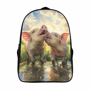 Рюкзак RSIUUODNF Pig для девочек-подростков, большой школьный рюкзак, школьный туристический рюкзак, водонепроницаемый рюкзак для школы, путешествий, школьная сумка 40x28x16 см - Фото 1