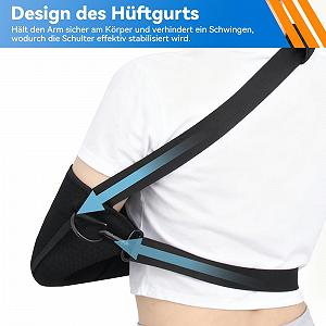 Бандаж для руки JTF плечевой с поясным ремнем Black L synthetic.ua - Фото 1