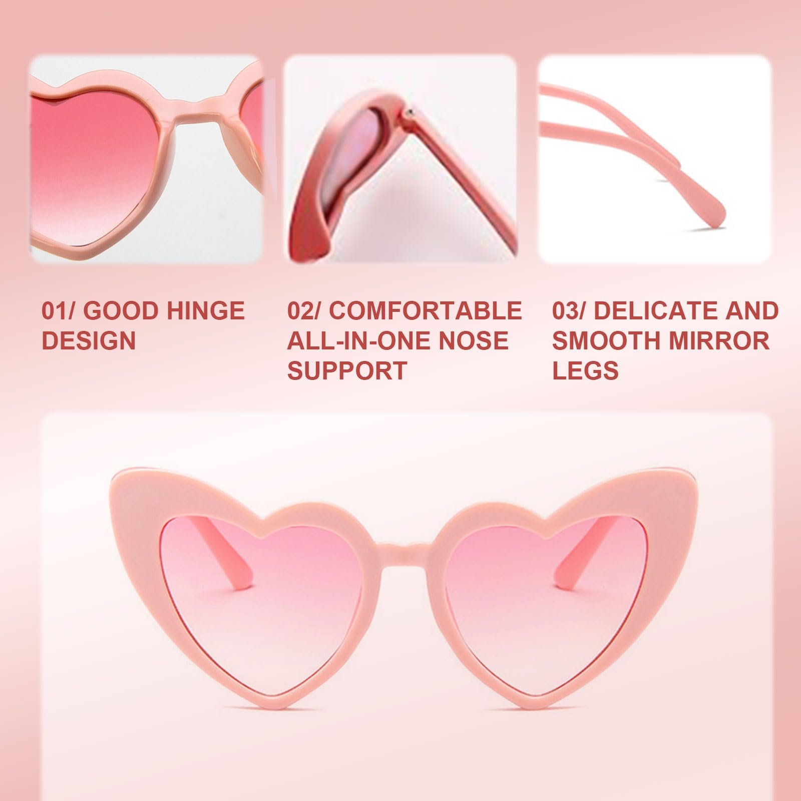 Сонцезахисні окуляри MIVAIUN у формі серця, 4 шт., фото №3