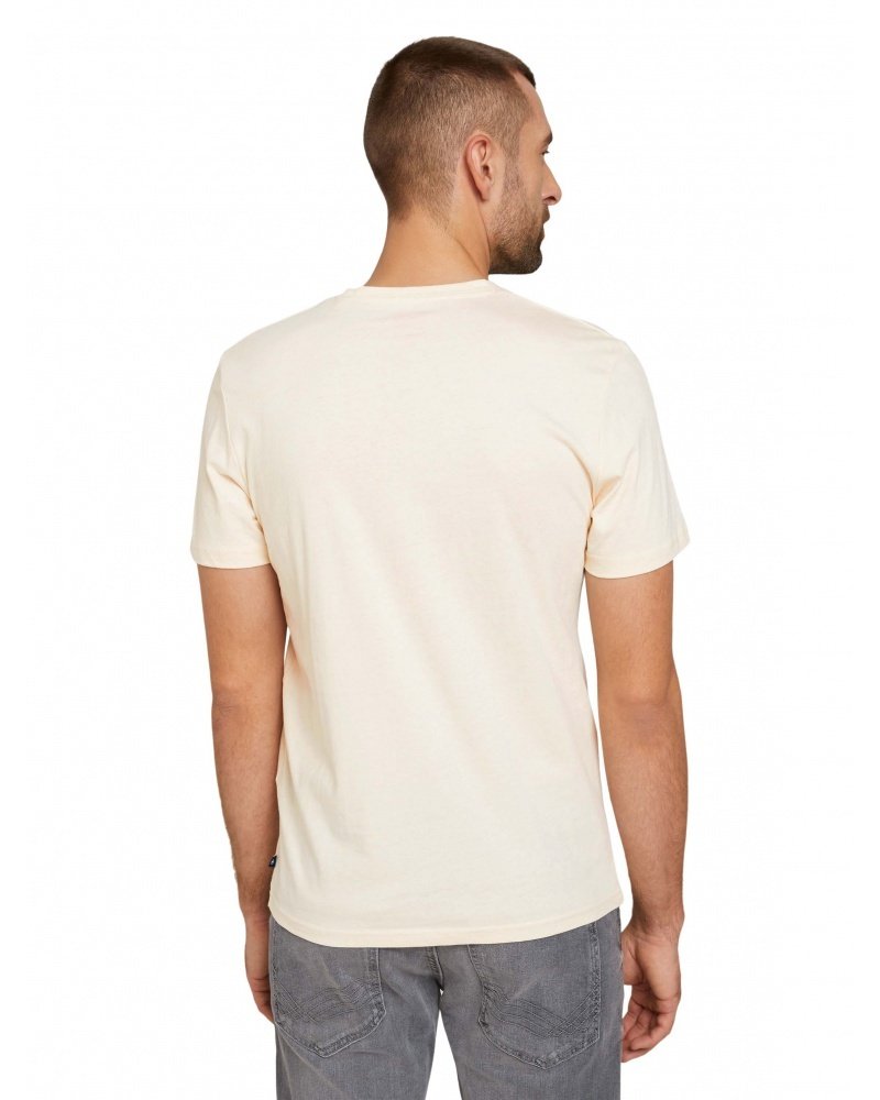 Футболка printed crewneck logo  1030527XX1028130 Tom Tailor Бежевий 3XL, фото №2