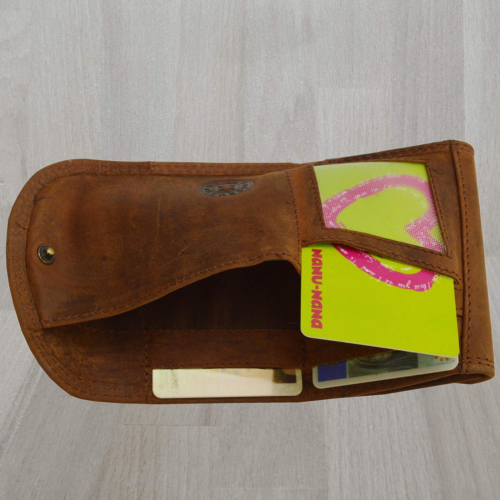 Практичный кошелек унисекс Wild Water Buffalo Leather German Design, коричневый, мини-кошелек Buffalo Leather, фото №9